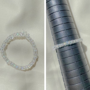 iridescent seed bead ring