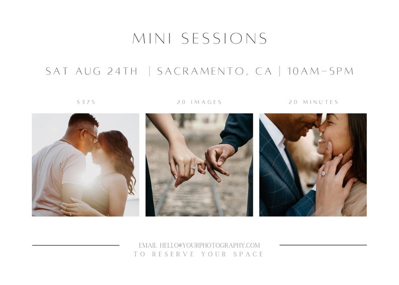 Mini Session Template for Photographers - Minimalist Mini Session ...