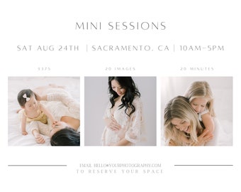 Mini Session Template for Photographers - Minimalist Mini Session ...