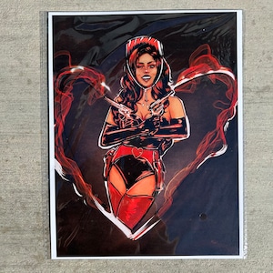 Smoke Show Original Cowgirl Pin Up Illustration, Art Print
