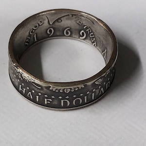 Kennedy half dollar,  50 cent piece,  40% silver coin ring