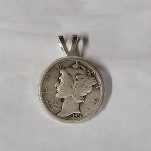Mercury dime necklace charm
