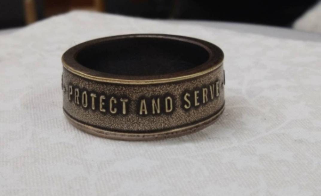 Police challenge coin ring | Etsy