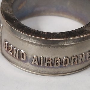 82nd Airborne division challenge coin ring