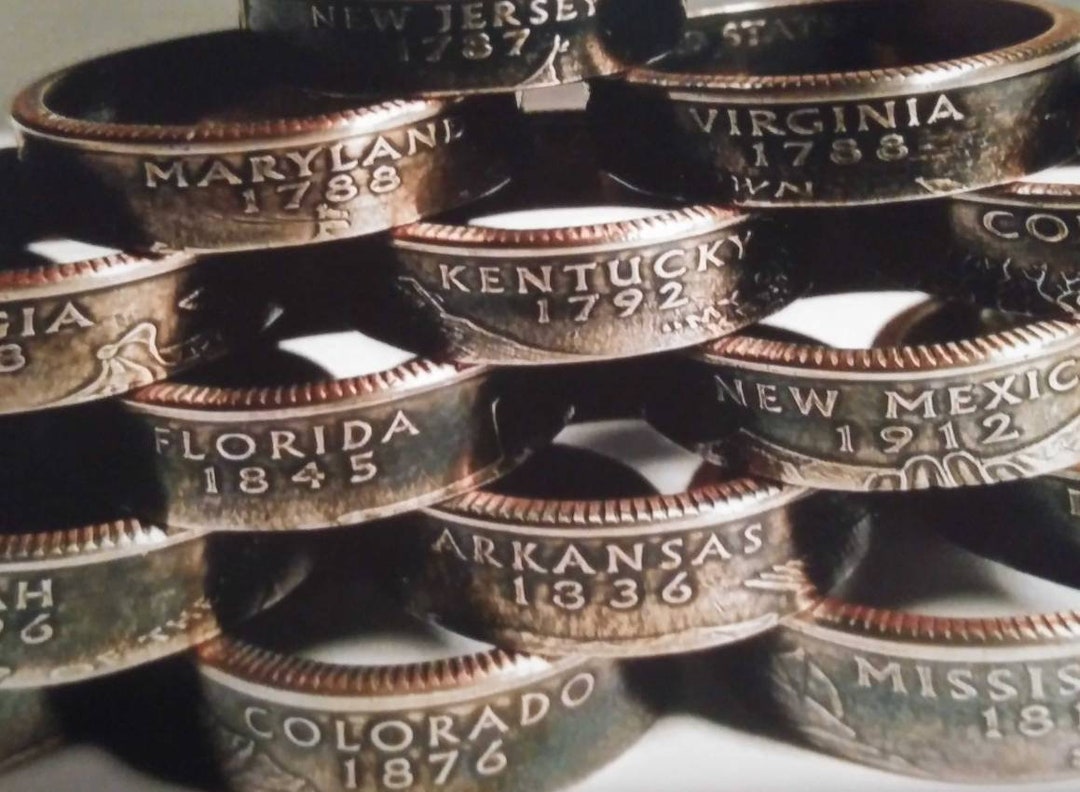 State Coin Rings US State Quarter Coin Ring - Etsy