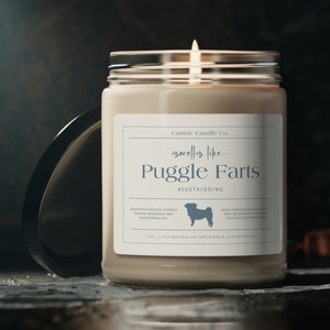 Puggle Candle, Puggle Gifts, Puggle Lover, Puggle Mom, Piggle Dad, Funny Puggle Gift, Puggle Owner