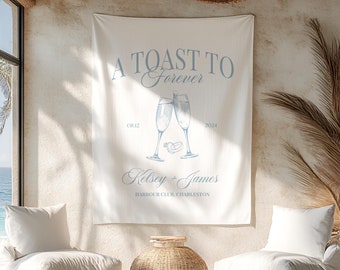 Custom Wedding Reception Banner, Engagement Party Photo Backdrop, Couples Wedding Shower Decor, Personalized Wedding Backdrop