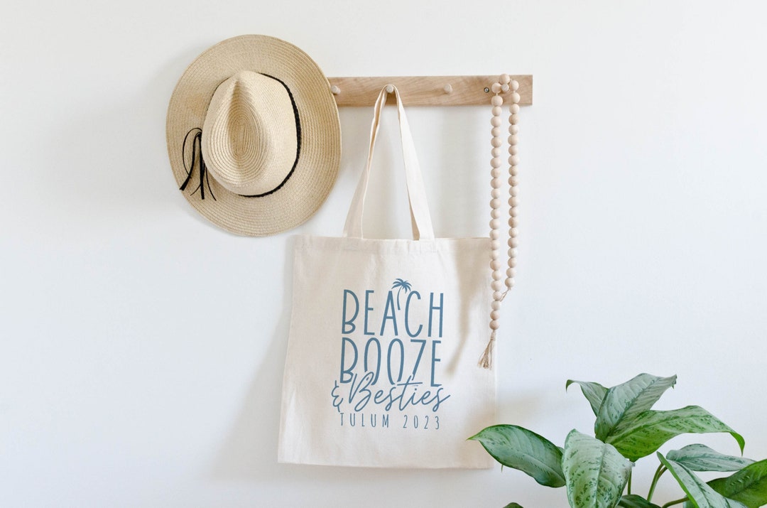 Custom Girls Trip Beach Totes, Friends Beach Vacation, Personalized