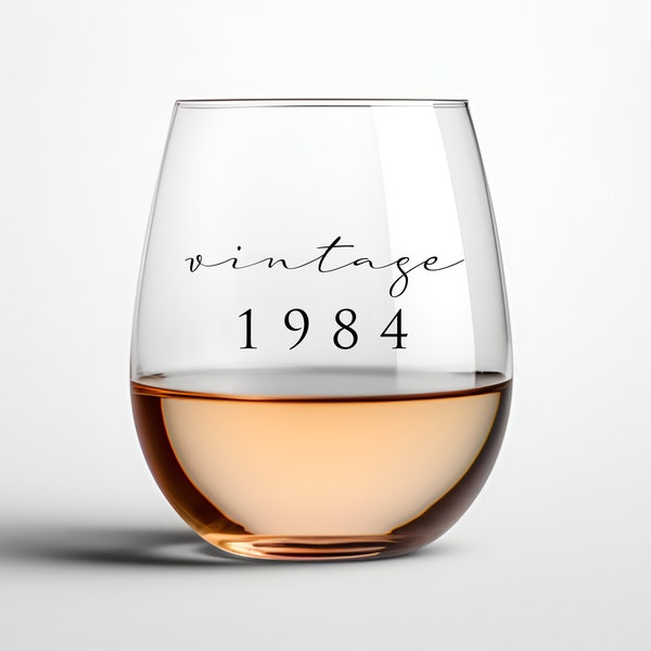 Vintage 1984 40th Birthday Gift for Women, Vintage 1984 Wine Glass, 40th Present for Her, Mom 40th Gift, 40th Wine Gift, 40th Wine Glass