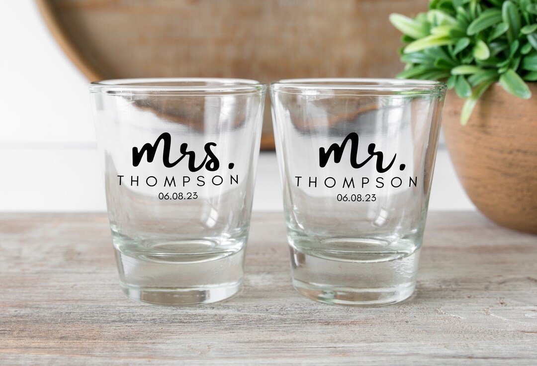 Personalized Wedding Shot Glasses Custom Couple Shot Glasses Etsy