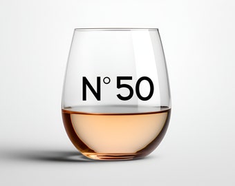 No. 50 Wine Glass, 50th Birthday Gift for Women, 50th Wine Glass, 50th Present for Her, Mom 50th Gift, 50th Wine Gift, Born in 1974