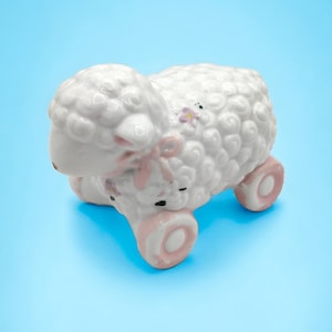 GOT LTD Vintage Cute Lamb Sheep Figurine. Circa 1990&#39;s Nursery Decor. Easter Decoration.