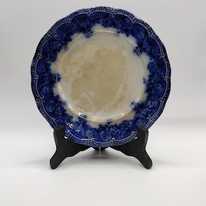 Blue and White Ridgway Flow Blue Vintage English Plate. Collectible. Pre-owned.