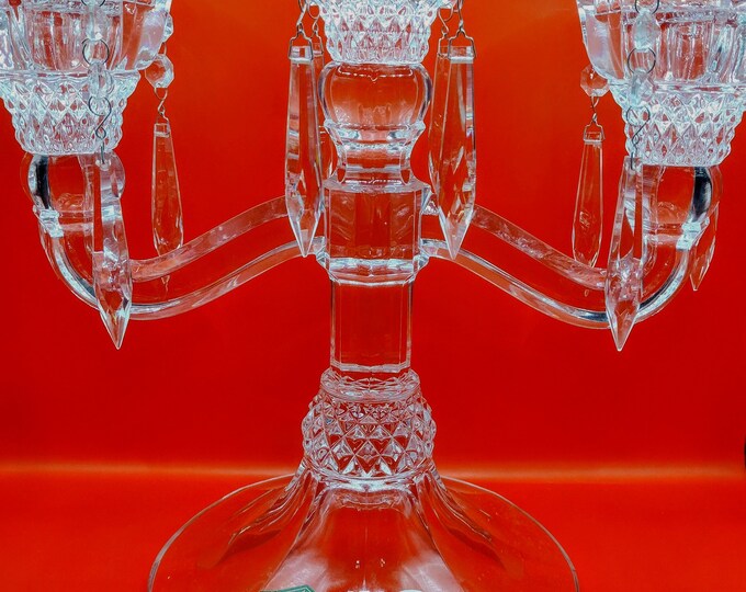 Vintage. Thickcut 24 Lead Crystal. Candelabra. Brand NEW. Made by