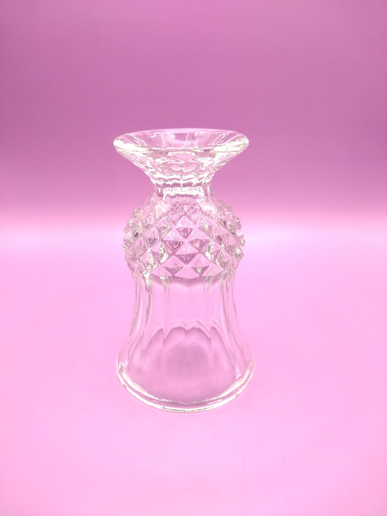 Collectible Glass Diamond Cut Vintage Crystal Footed Bud Vase. Etsy