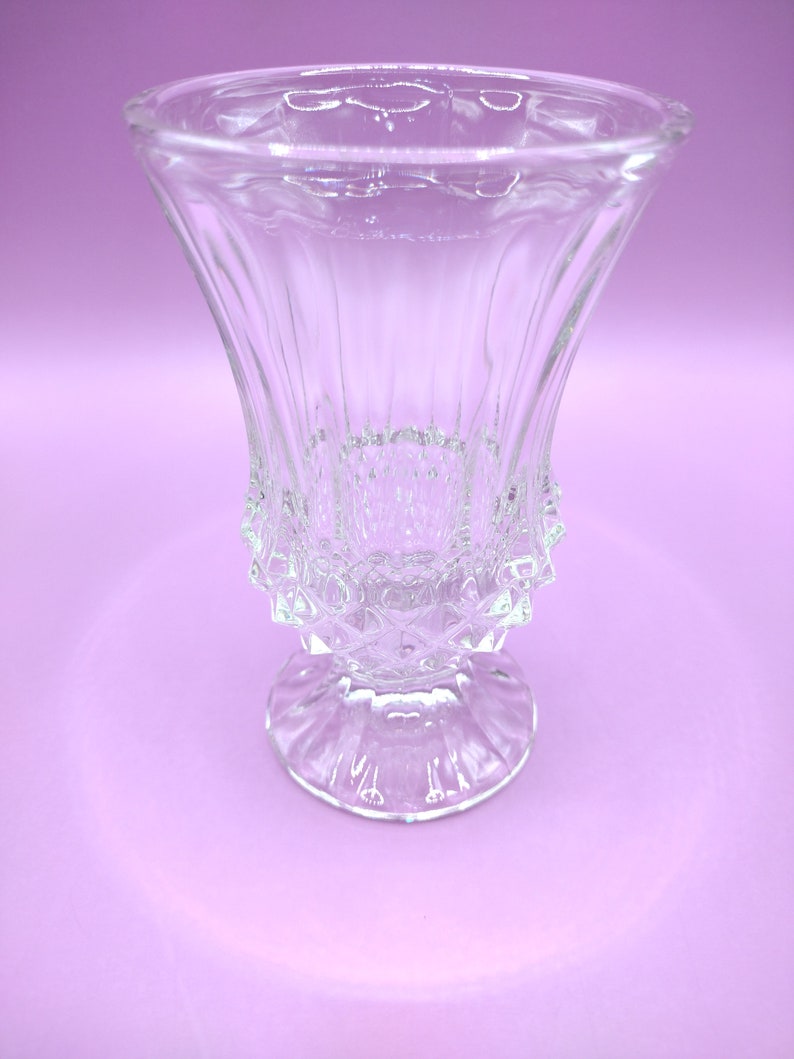 Collectible Glass Diamond Cut Vintage Crystal Footed Bud Vase. Etsy