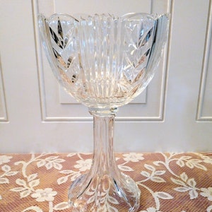 Vintage Collectible, Striking 24% Lead Crystal Pedestal Compote. Made in Poland.