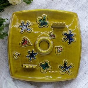 Made in USA California USA Pottery Large Cigarette Ash Tray. Mid Century. Cigar Accessories.