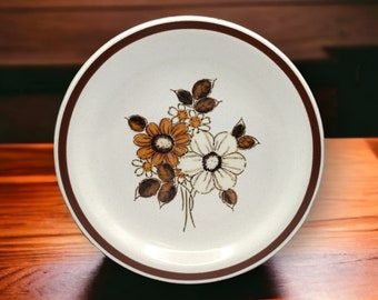 Vintage Woodhaven Collection Boho Style Japanese Stoneware Dessert Plates. Retro Style.