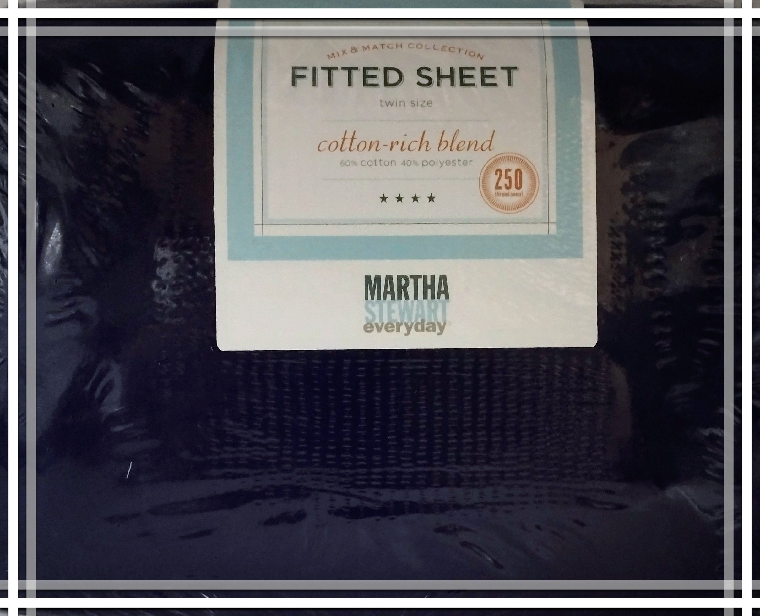 Vintage Martha Stewart Everyday Twin Size Fitted Sheet from Her Kmart Line. Marne Color. 250 Thread Count. NEW.