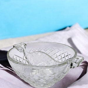 Vintage Divided Serving Bowl with Diamond Pattern Relish Candy Nut Appetizer Dish.