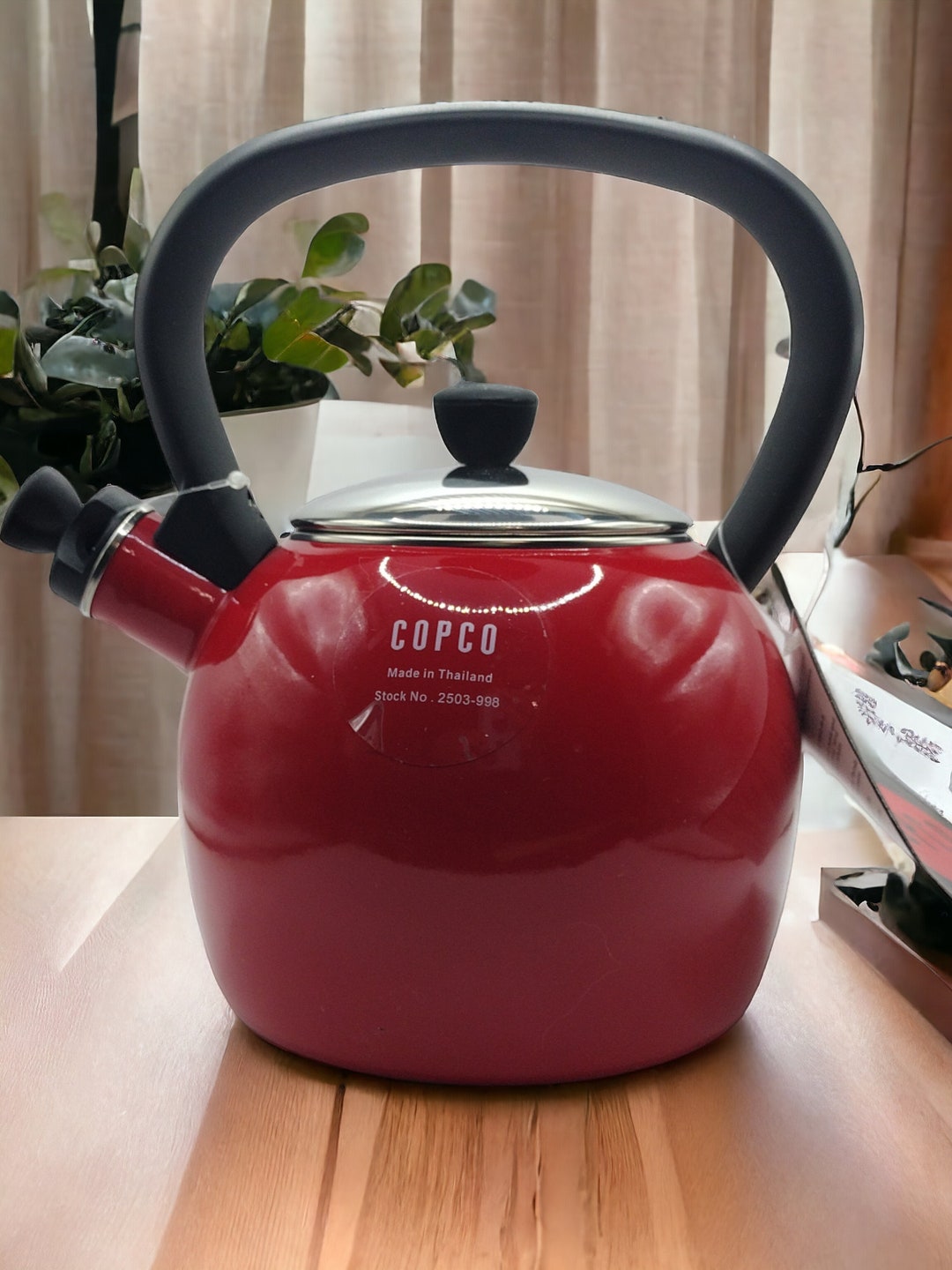 Whistling Tea Kettle Cavalier in Red by Copco. Made in Etsy