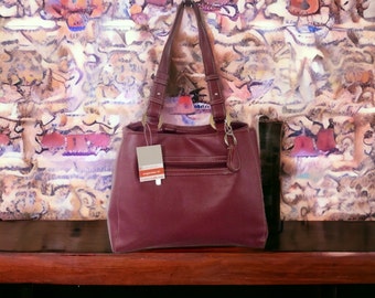 Burgund Handtasche Retro Geldbörse Vintage Bag Croft und Barrow. Neu mit Etikett. NIE VERWENDET.