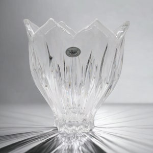 West Germany Gorham Lead Crystal Stunningly Gorgeous Flower Vase. Vintage. NEW in box.
