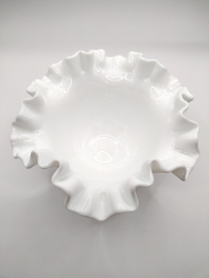 Vintage Fenton White Milk Glass Hobnail Candy Dish Trinket Etsy