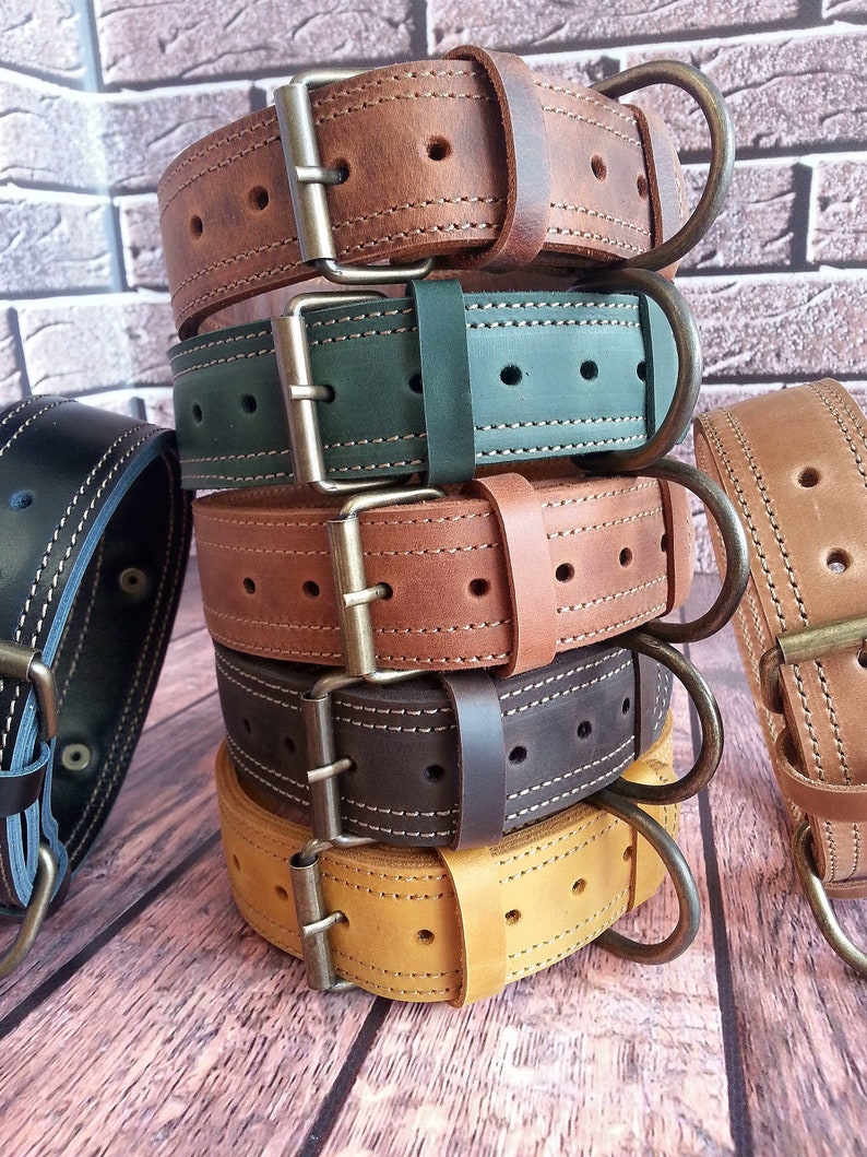 Personalized Thick Leather Dog Collar Thick Dog Collar Etsy