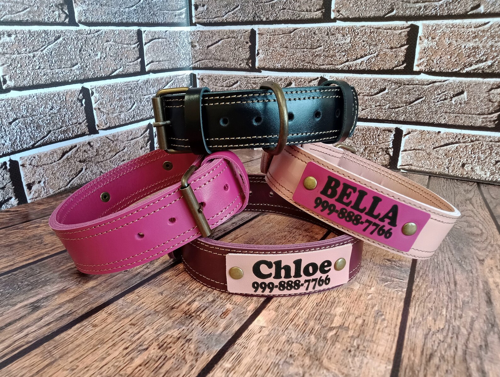 Personalized Thick Leather Dog Collar Thick Dog Collar Etsy
