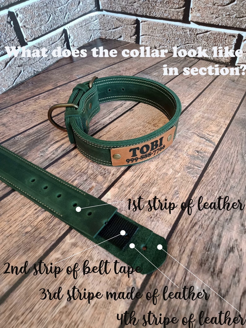 Personalized Thick Leather Dog Collar Thick Dog Collar Etsy