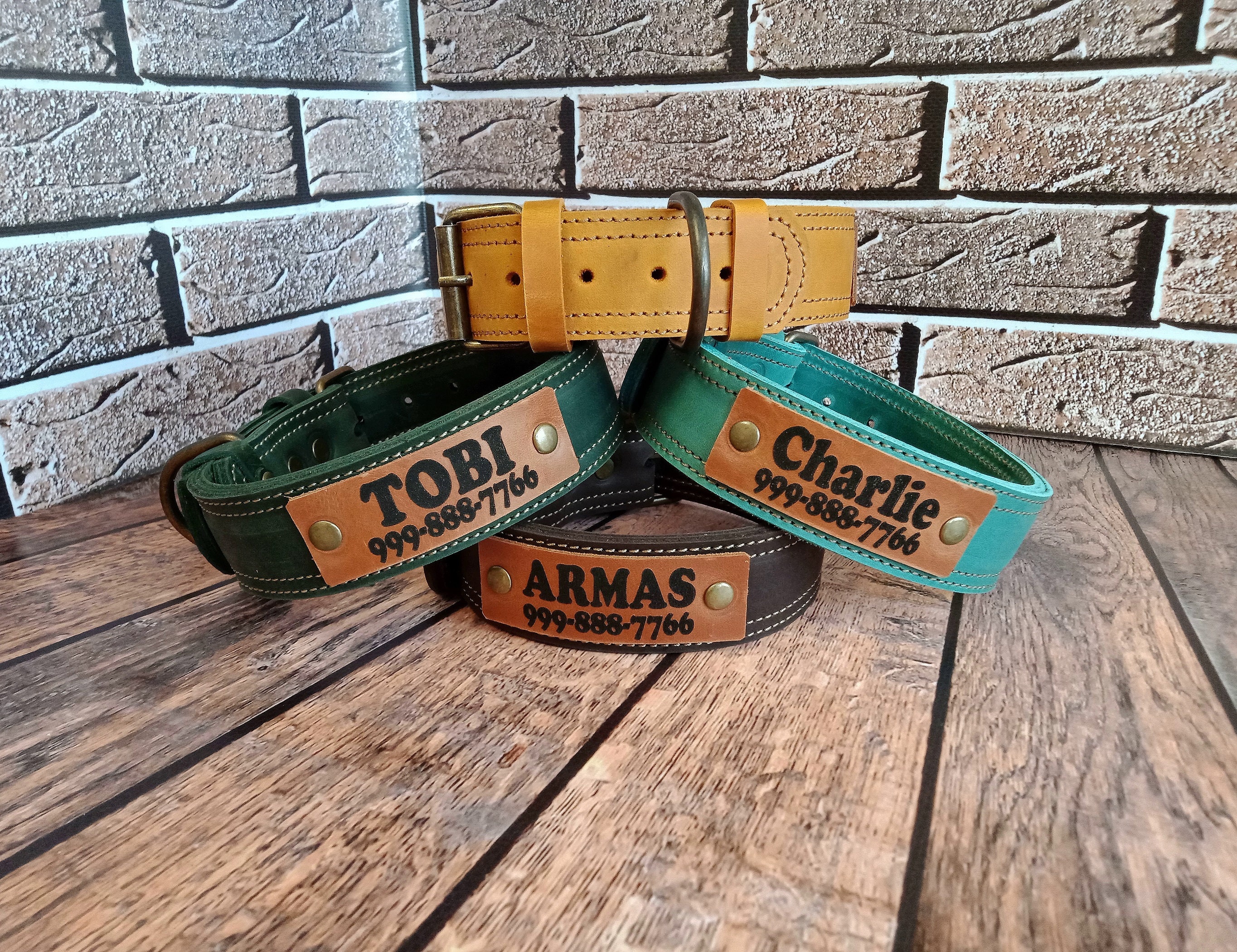 Personalized Thick Leather Dog Collar Thick Dog Collar Etsy Canada