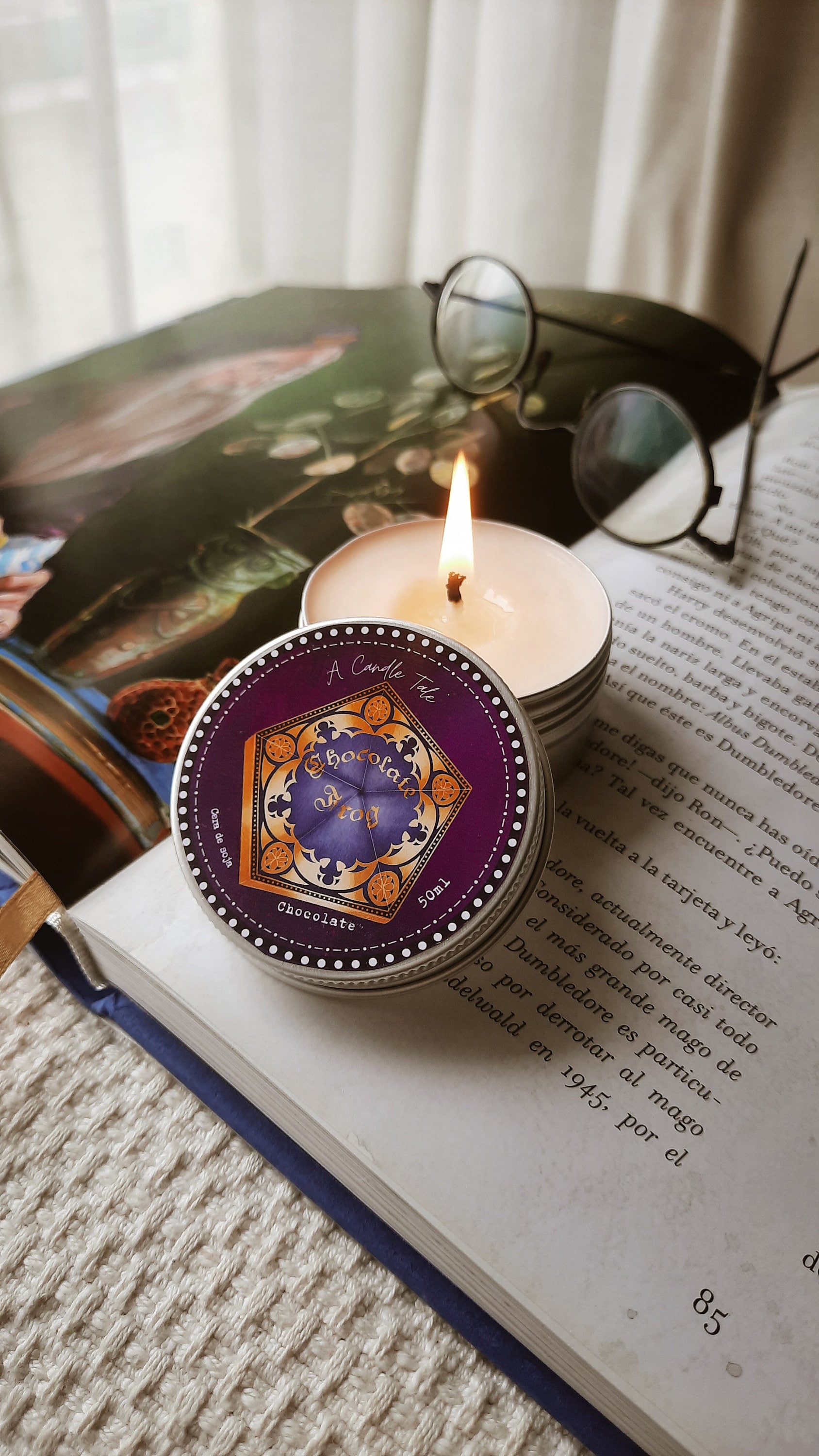 Chocolate Frog candle, handmade, 100% soy, 50ml tin