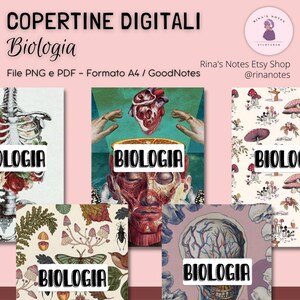 5 Digital Notebook Covers - Biology, GoodNotes Covers, Notability Covers, Samsung Notes Covers, Digital Download