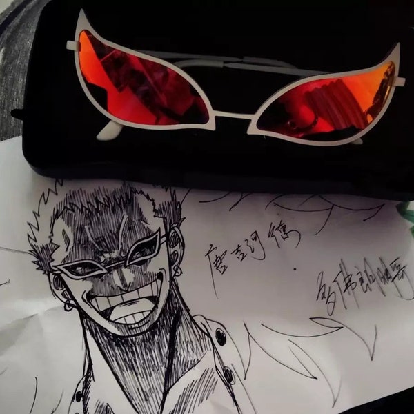 One Piece Cosplay Donquixote Doflamingo Sunglasses Fashion Vintage