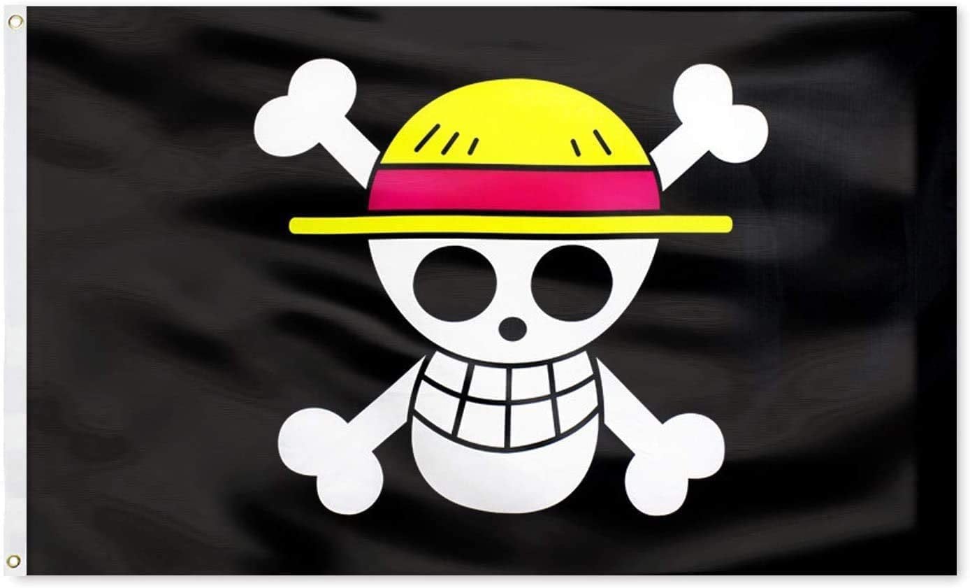Disegno libero un pezzo cappello di paglia bandiera pirata scimmia