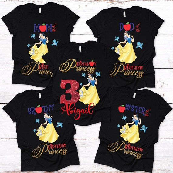 Snow White Theme Birthday Family Shirts 