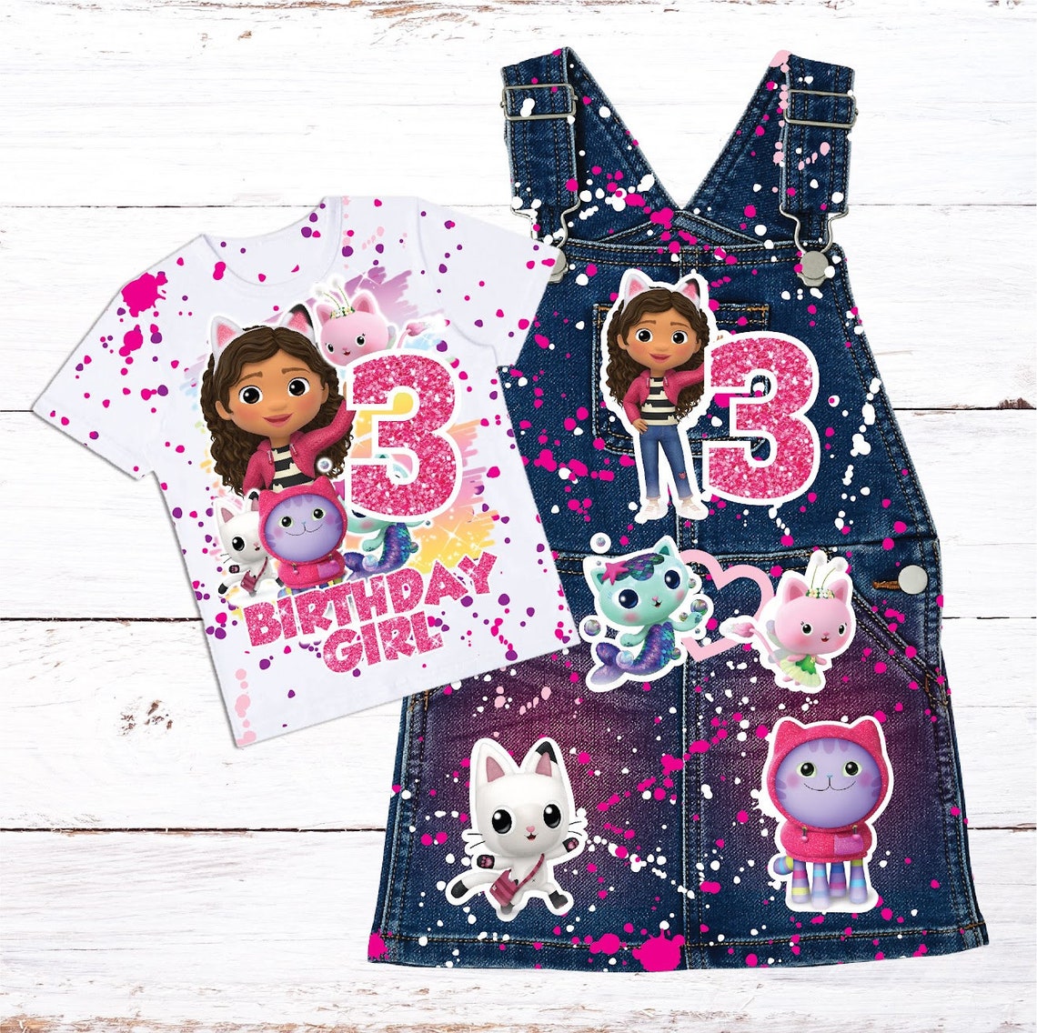 Custom Gabby Dollhouse Denim Birthday Outfit Custom Etsy