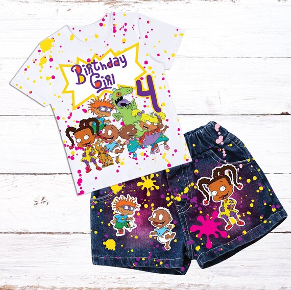 Custom Rugrats Girl Denim Birthday Outfit Custom Character Etsy