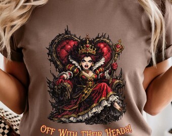 90s Vintage Grunge style Queen of Hearts T-Shirt | Off With Their Heads, Alice in Wonderland inspired