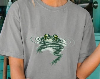 Floating Frog T-shirt | Funny Frog Swimming Animal Graphic Tee
