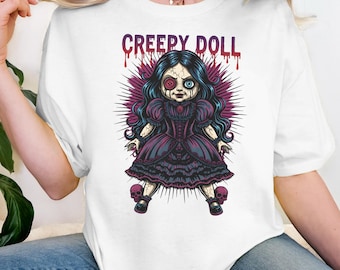 Gruseliges Puppen T-Shirt | Gothic Horror Puppen Illustration