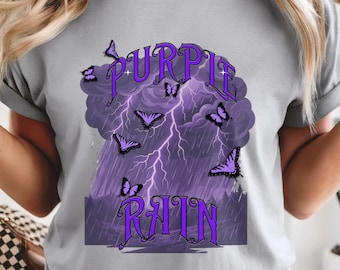 Purple Rain T-shirt | Lightning, Song Lyrics Prince Fan