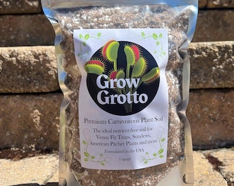 Grow Grotto Premium Carnivorous Plant Soil Mix - Venus Fly Traps, Sundews, Pitcher Plants, Butterworts, Nepenthes - 1 Quart