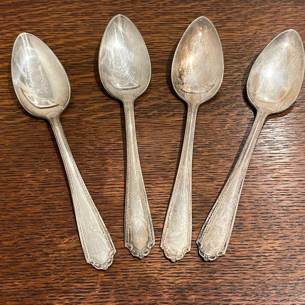 Vintage Rustic Stainless Spoons Flatware Set by National Silver Company N.S. - Viceroy Plate