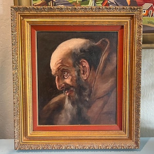 Vintage Head of Saint Framed Oil Painting on Board Replica - Dutch Oil Painter Gerbrand van den Eeckhout  After