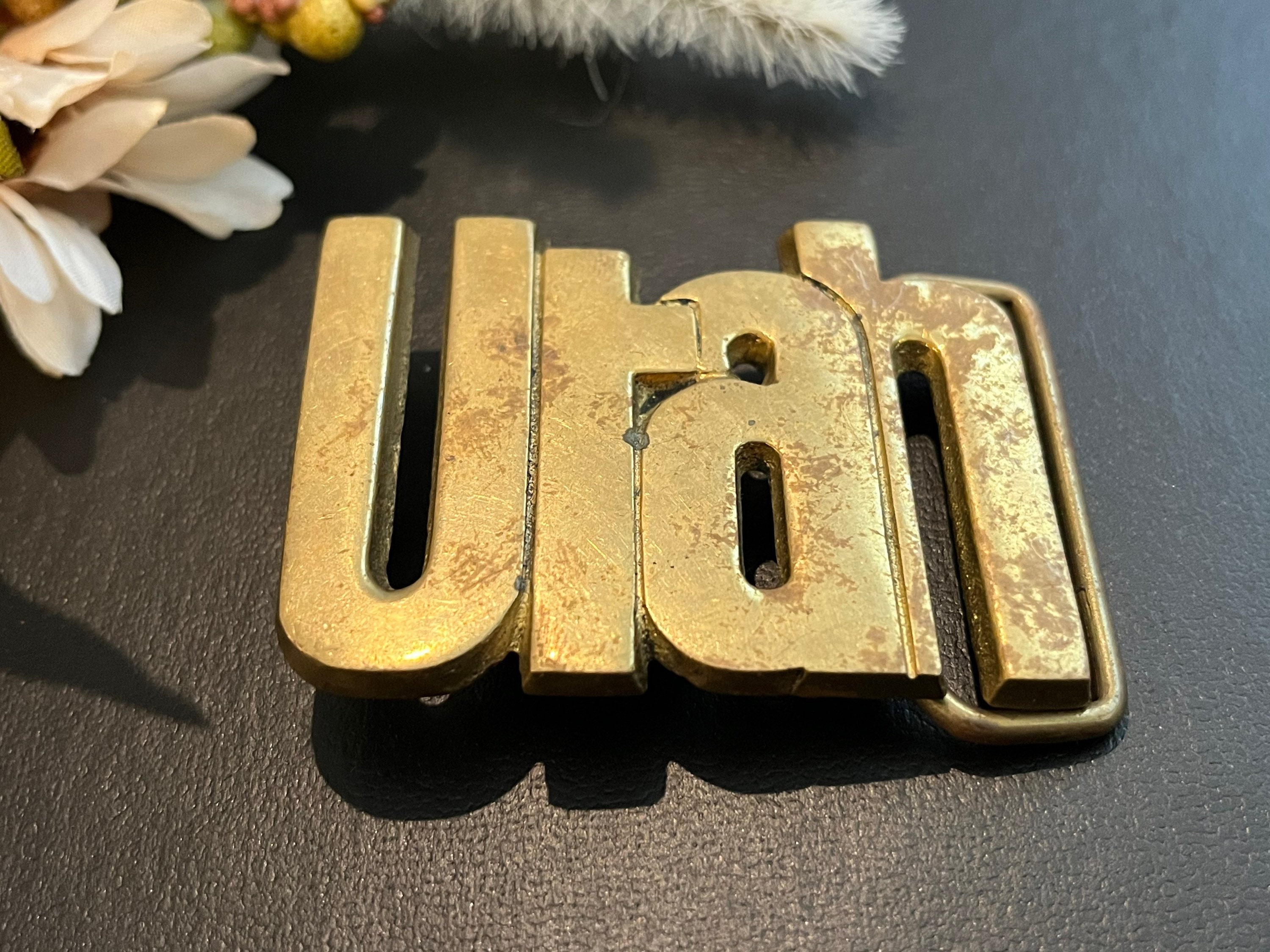 Vintage UTAH State Solid Brass Belt Buckle by Baron Retro Etsy