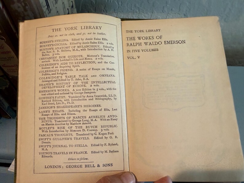 Antique Emerson Works Five Volume Hardcover Book Set by Ralph Waldo Emerson - Pocket Edition image 9