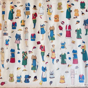 Póster ilustrado de muñeca de papel vintage de Cavallini Papers, impreso en Italia